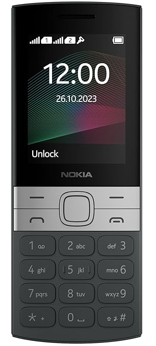 Nokia 150 Dual SIM Premium Keypad Phone | Rear Camera, Long Lasting Battery Life, Wireless FM Radio & MP3 Player and All-New Modern Premium Design | Black