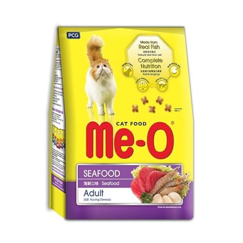 Me-O Adult Dry Cat Food, Seafood Flavor, 3 Kg