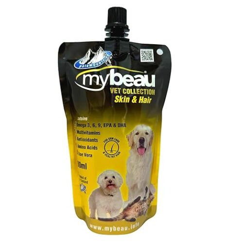 Palamountains My Beau Skin & Hair Supplement for Dogs & Cats – Aloe Vera, Omega 3 & 6, Flaxseed & Salmon Oils – 99.5% Absorption – Supports Skin, Coat, Nails & Immunity – 300ml