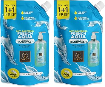 Anti Bacterial French Aqua Liquid Handwash 750ml (1+1 Free)