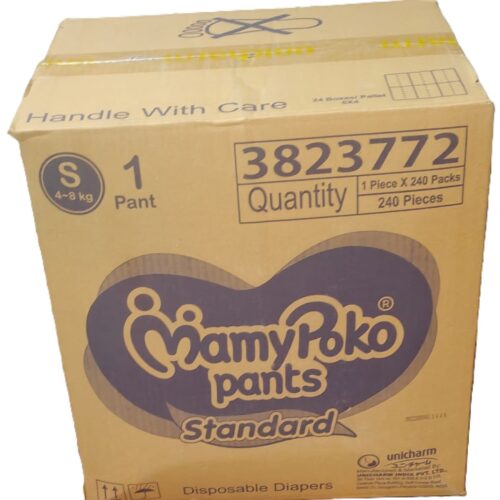 MamyPoko Pants Standard Baby Diapers, Small (S size) | 4-8 kg | 240 Pack Box |Deep Sleep Diapers| Soft gentle fit |Deep Absorbent Crisscross | skin friendly with coconut oil