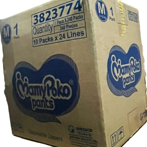 MamyPoko Pants Standard Baby Diapers, Medium (M size) | 7-12 kg | 240 Count Box Pack |Deep Sleep Diapers| Soft gentle fit |Deep Absorbent Crisscross | skin friendly with coconut oil |