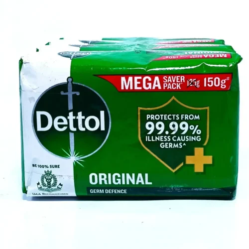 Dettol Original Bathing Soap Bar with 12 HR protective shield (600gm) | Kills 99.99% Germs, 150g (Pack of 4)