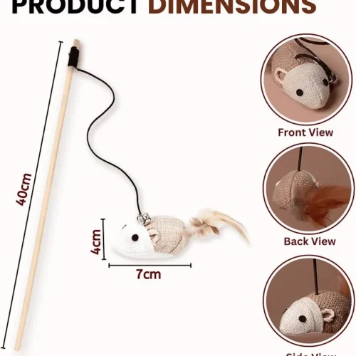 Feather Teaser Playing Stick for Cats & Kittens